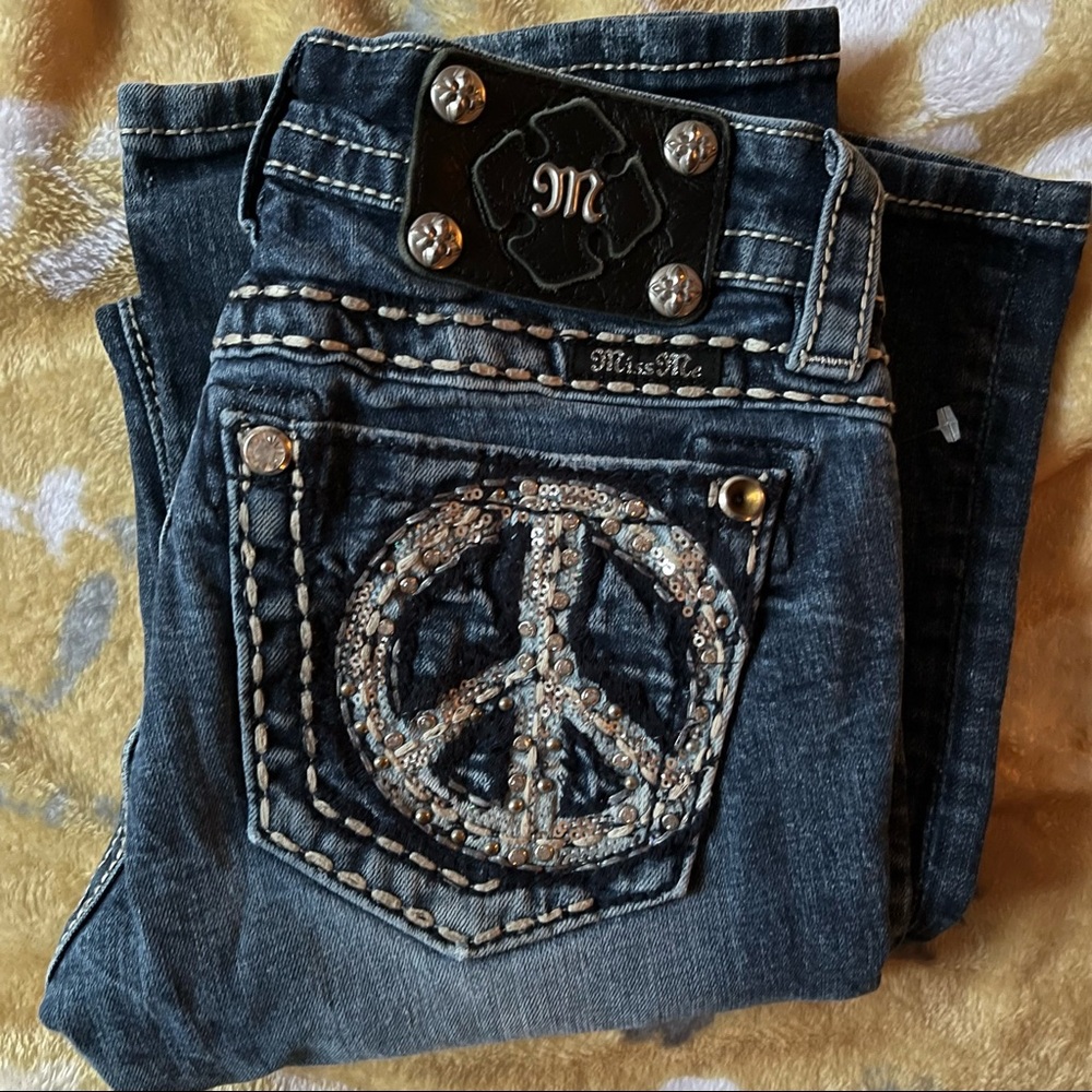 Miss Me Peace Low Rise Boot Cut Jeans